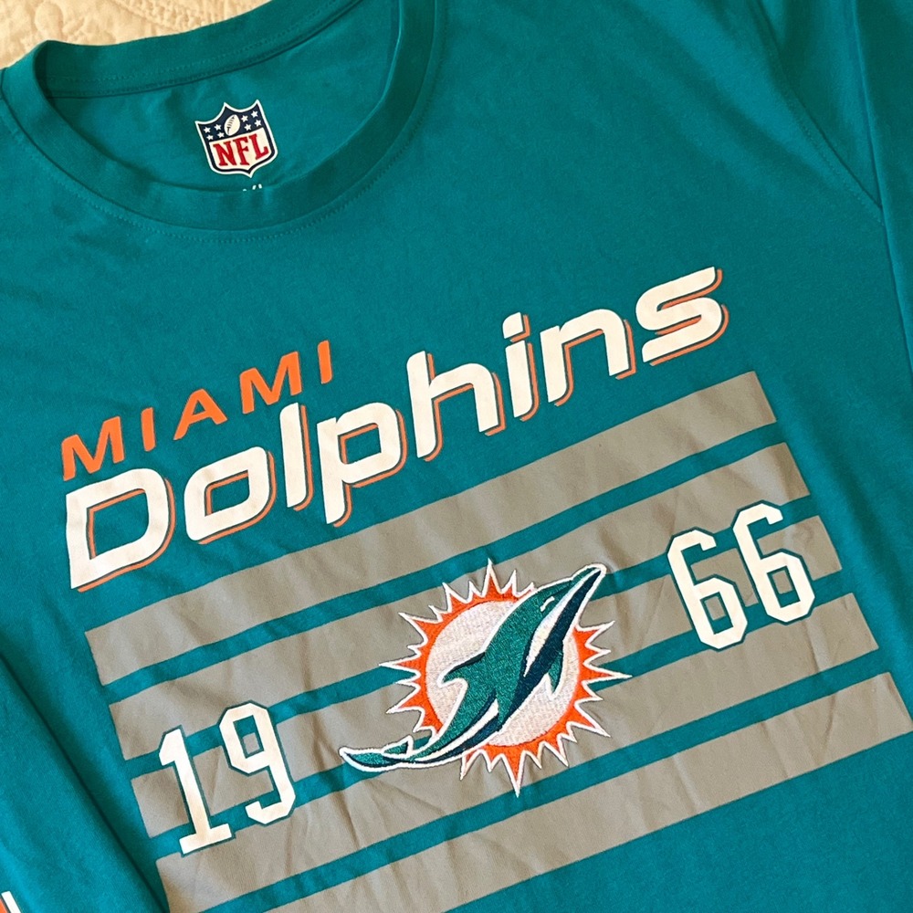 NFL by GIII Miami Dolphins Long Sleeve Shirt Men's XL Embroidered Shield 1966